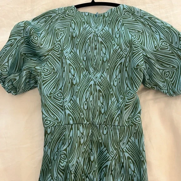 Cinq à Sept Blue and Green Midi Dress - Picture 4 of 5